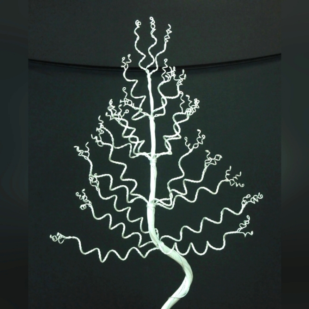 Vintage Decorative/Jewelry Tree in Terra Cotta Pot Wavy White Wire 20"  